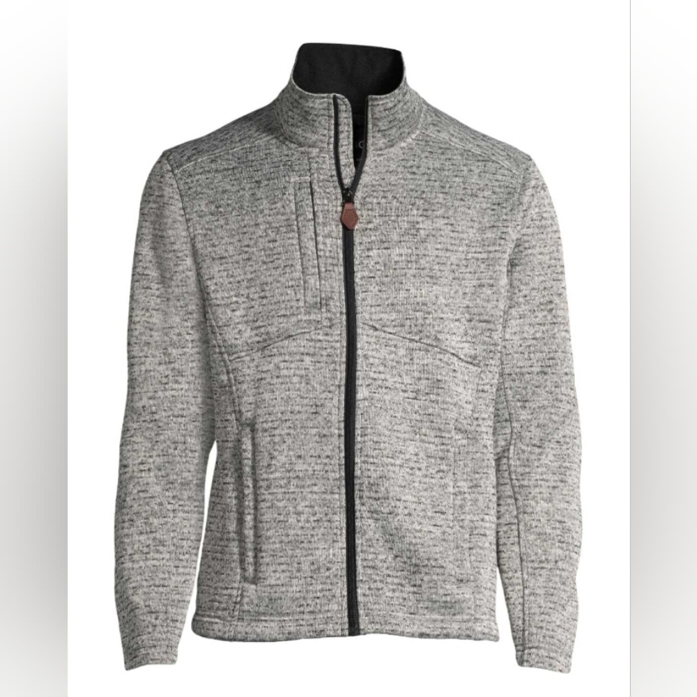 Knoss Inspire Bonded Fleece Men's Light Heather Gray Sweater Jacket Men's Size S